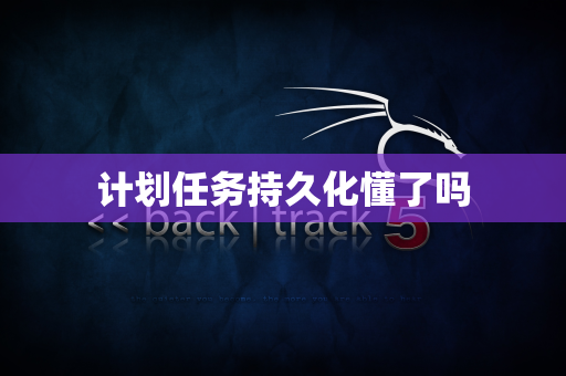 计划任务持久化懂了吗