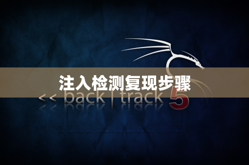 注入检测复现步骤