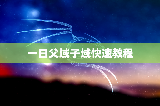 一日父域子域快速教程