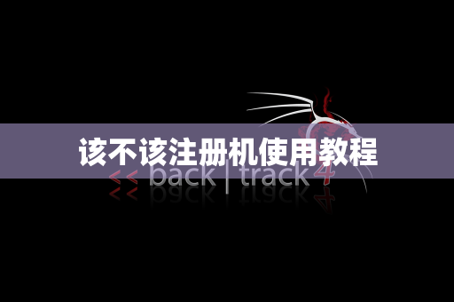 该不该注册机使用教程