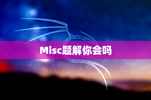 Misc题解你会吗