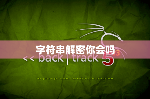 字符串解密你会吗